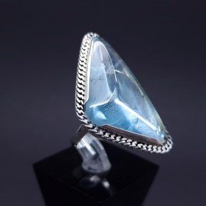 Silver ring with colored stone