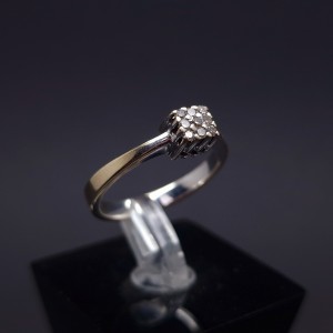 White gold ring with diamonds