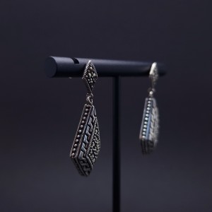 Silver earrings with colored stones