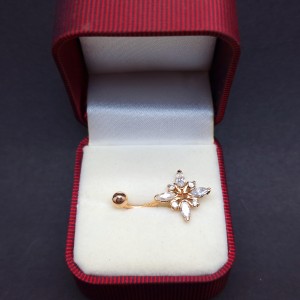 Gold Piercing with zircons