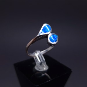 Silver ring with colored stones