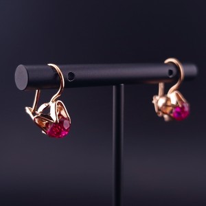 Vintage gold earrings with colored stones