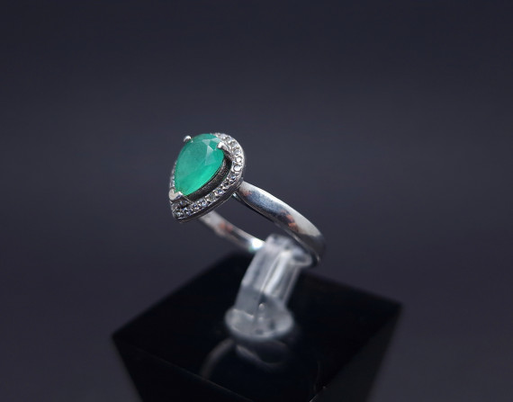 Silver ring with colored stone