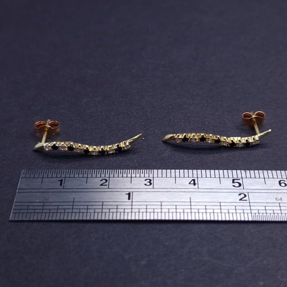 Gold earrings with colored stones