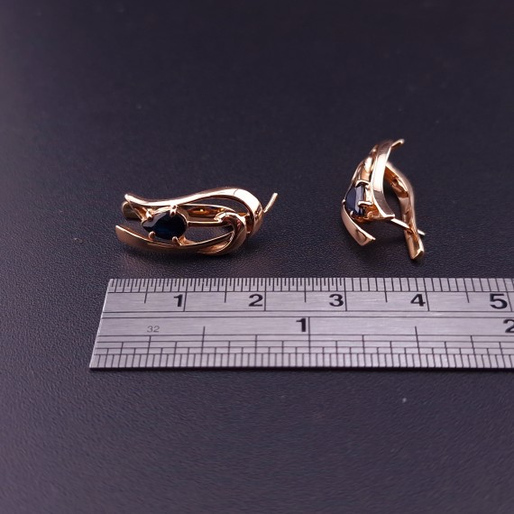 Gold earrings with  sapphires (NEW)