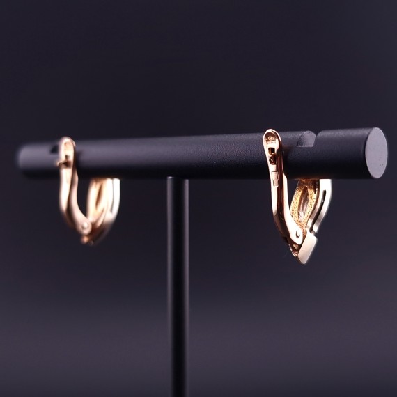 Gold earrings with fianites (NEW)