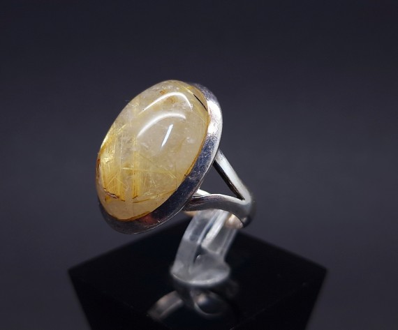 Silver ring with colored stone