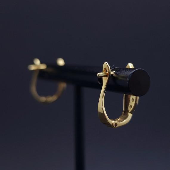 Gold earrings with zircons