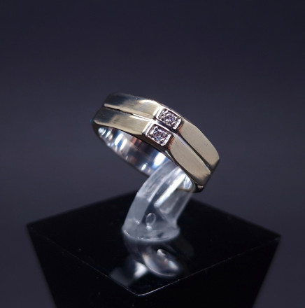 White gold ring with diamonds