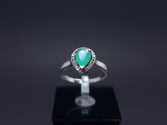 Silver ring with colored stone