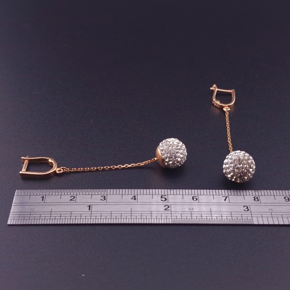 Gold earrings with zircons 