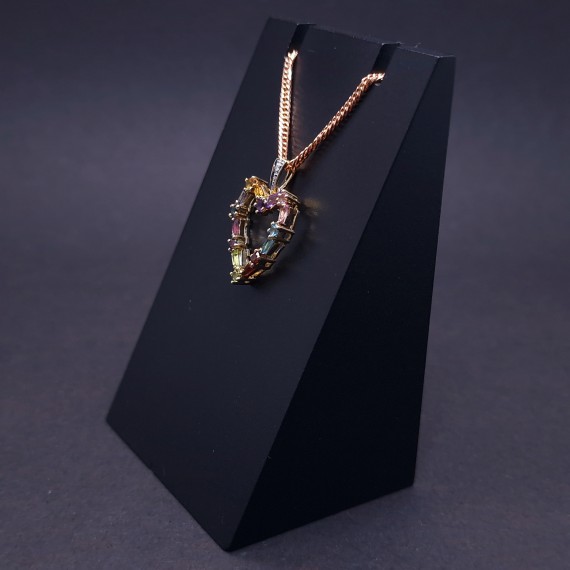 Gold pendant with colored stones