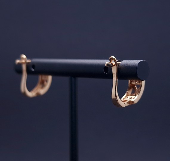 Gold earrings with zircons 