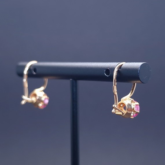 Vintage gold earrings with colored stones