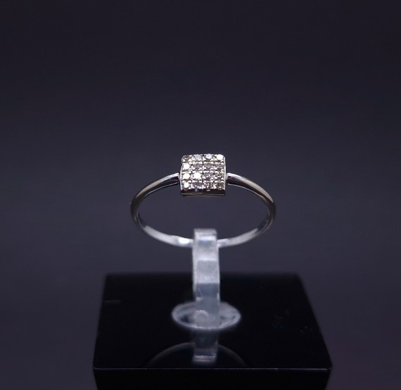 White gold ring with diamonds