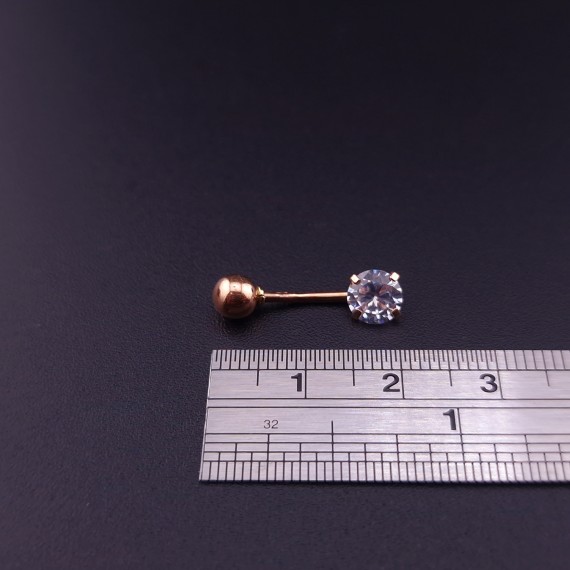 Gold Piercing with zircon