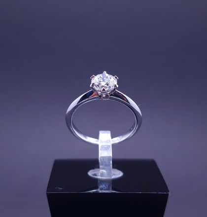 Белое золотое кольцо с бриллиантом  F/SI1   1.01ct