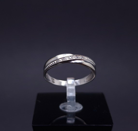 White gold ring with diamonds