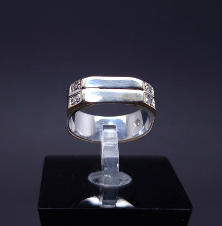 White gold ring with diamonds