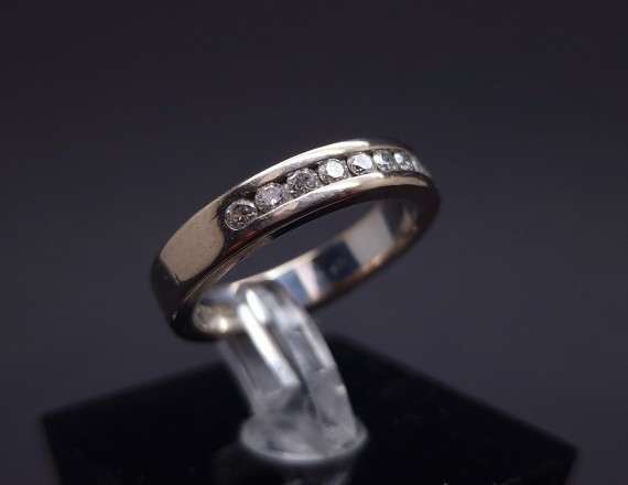 White gold ring with diamonds