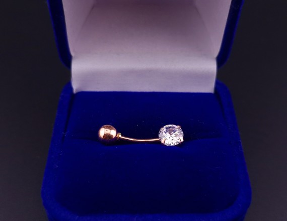 Gold Piercing with zircon