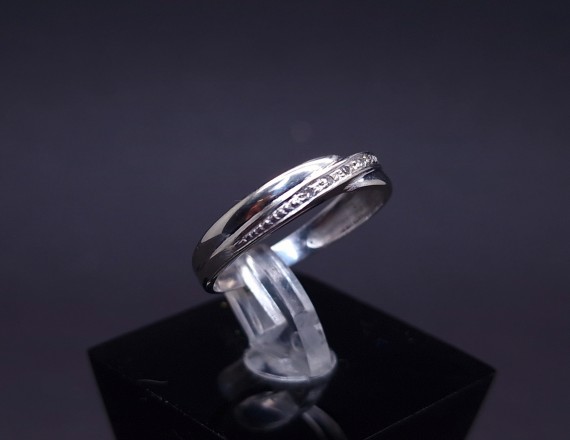 White gold ring with diamonds