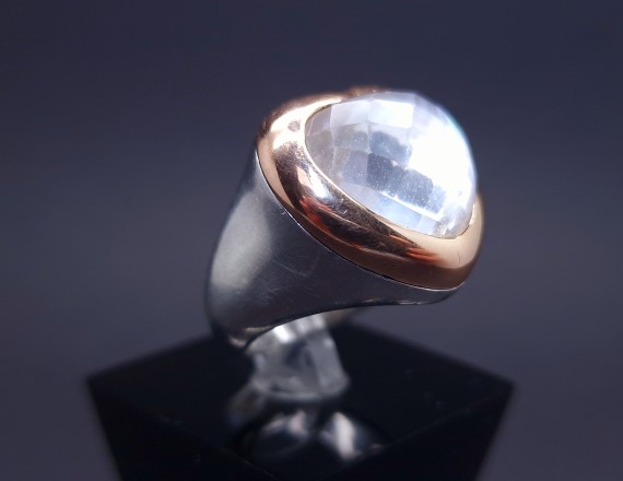 Sõrmus "Tirisi Moda"  925° Hõbe. 750° Kuld