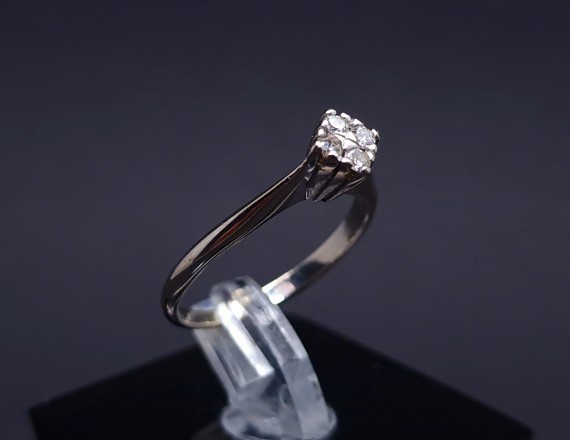 White gold ring with diamonds