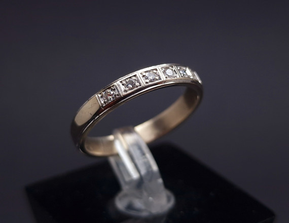 White gold ring with diamonds