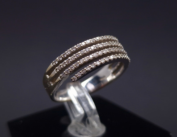 White gold ring with diamonds