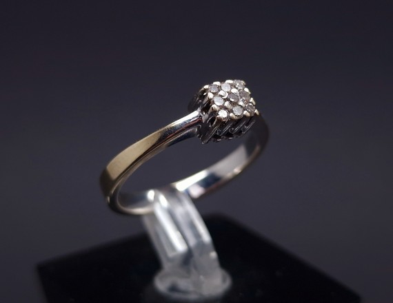 White gold ring with diamonds