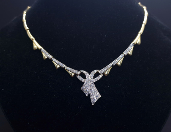 Gold Necklace with zircons